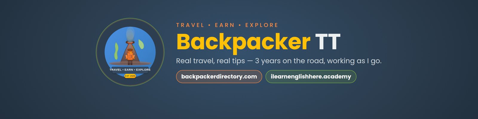 Backpacker TT on YouTube: Travel, Earn, Explore. Click to subscribe.